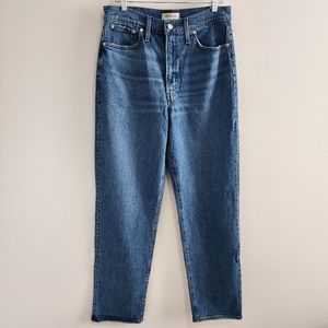 Madewell The Perfect Vintage Straight Jeans Womens Size 30 Tall Blue Stretch